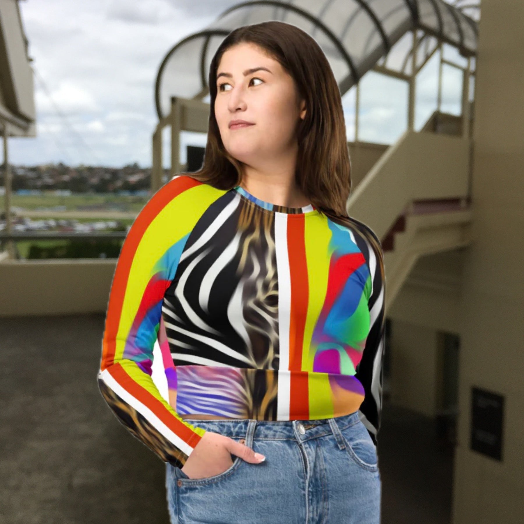 Wild Horizon Long Sleeve Crop Top
