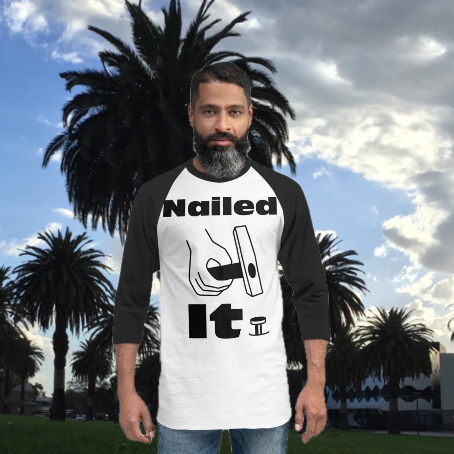 Nailed It 3/4 sleeve raglan shirt