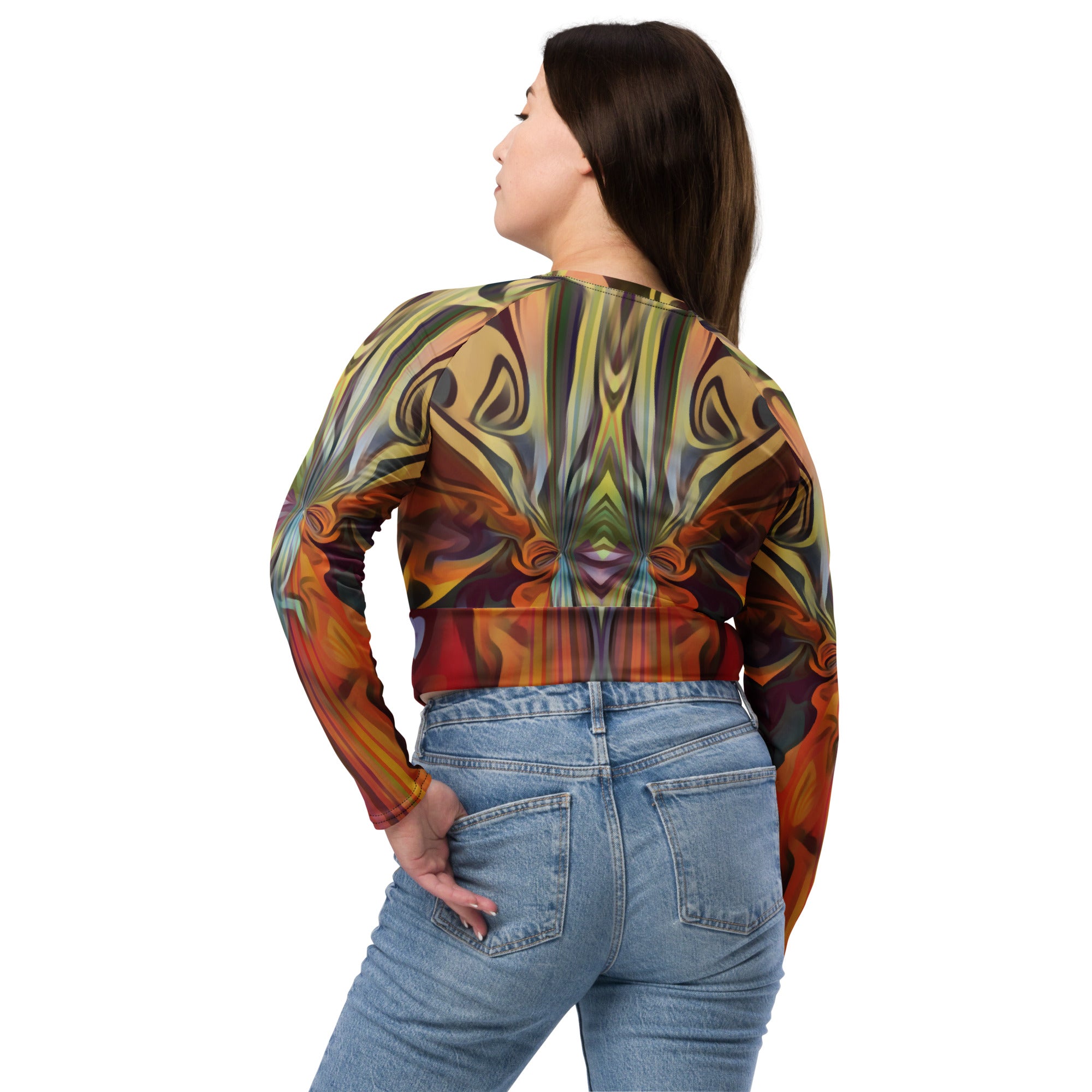 Spine Recycled long-sleeve crop top