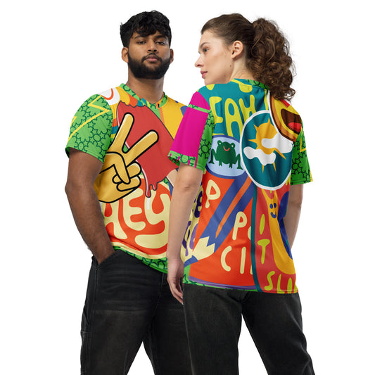 Oh Yeah Recycled unisex sports jersey